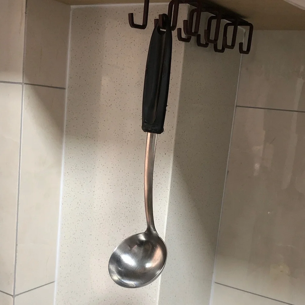 Stainless Steel Soup Ladle with Black Handle